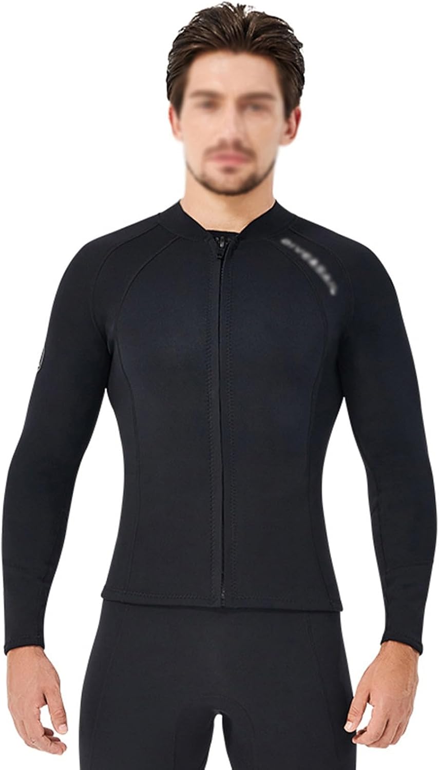 Wetsuit Pants Men 2mm Neoprene Front Zipper Jacket for Diving Swimming Snorkeling Sailing Surfing(Top_Medium)