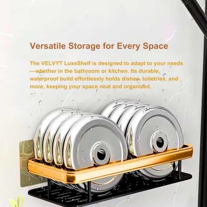 Image of Nieifi KIMEE2 Pcs Aluminum Wall Mounted Bathroom Organiser | Floating Shelf for Wall for Bathroom Cabinet | Multifunctional Large Capacity Bathroom Rack | Bathroom Shelf for Wall