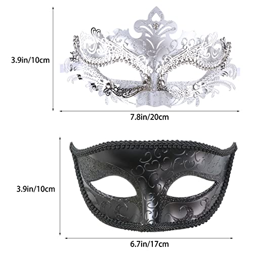 Image of Coddsmz Couple Masquerade Mask Set - Venetian & Mardi Gras Mask for Women & Men