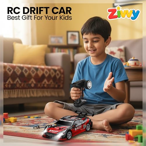 Image of Big Remote Control Car Red | 2.4G Remote Control Drift RC Car with 150m Range, Neon Lights & Music | Rechargeable RC Racing Toy | Best Gift for Boys & Girls 2 3 4 5 6 7 8+ Years