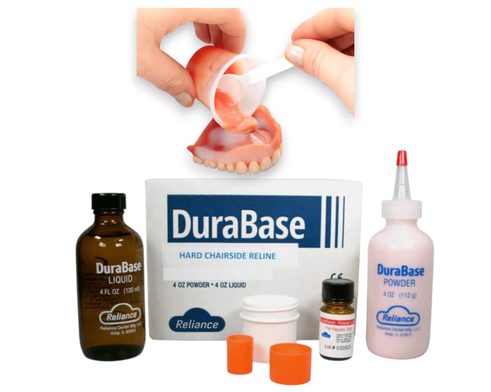 Hard Denture Reline Kit – Chairside Acrylic Repair and Rebase Conditioner for Long-Lasting Fit and Comfort