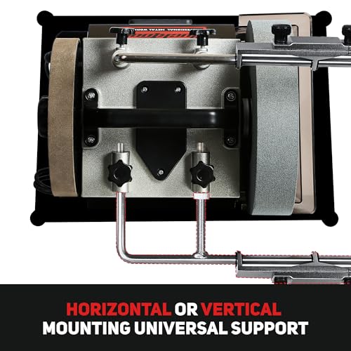 BUCKTOOL 10-Inch Variable Speed Wet Sharpening System, 1.2-Amp Two-Direction Water Cooled Wet Stone Grinder 90-160RPM, Wet Bench Grinder for Knife, Chisel, Knife, Axe, SCM8103