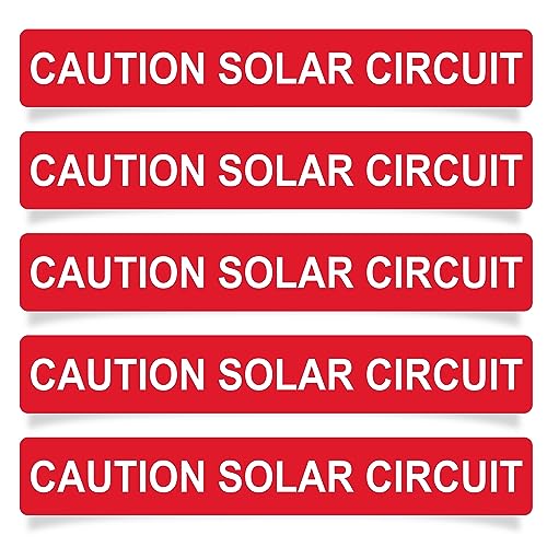 Pack of 56 | Caution Solar Circuit Stickers | Decals | Labels | PV Solar System | 2020 & 2017 Code | Photovoltaic Safety | Electrical Panel | Photovoltaic System | Solar PV Safety | Conduit