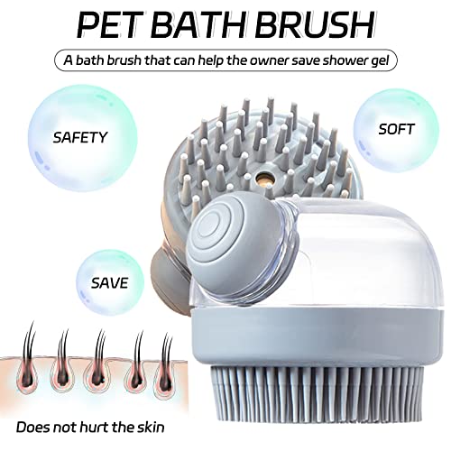 Blmhtwo Dog Cat Bath Brush, Soft Silicone Bubble Brush For Dogs Cats Dog Shampoo Brush Pet Shampoo Scrubber Shower Pet Grooming Soothe Massage Brush For Short Haired Dogs Cats Shower(Grey) #TOP3