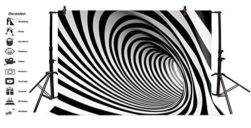 Fondo Fotográfico Espiral Blanco y Negro 10x7ft miniatura 3