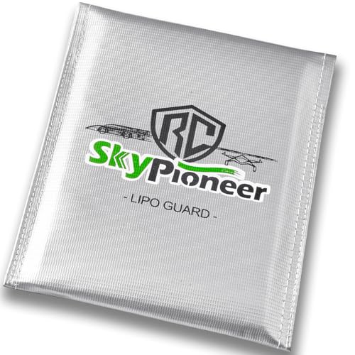 SkyPioneer RC Lipo Safe Bag,Fire Retardant Lipo Battery Bag,9''x11.8''Silver,Fireproof Explosion-proof Sack for Charging and Storage