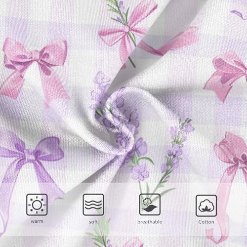 Wusikd Lavender Girls' Underwear Cotton Ribbon Bows Girls Briefs Soft Toddler Underwear 2T3