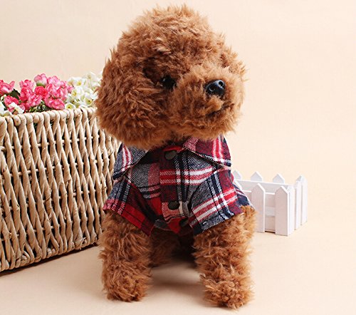 JIEYA Small Dog Plaid Shirt Pet Sweatshirt Coat for Puppy - Image 3