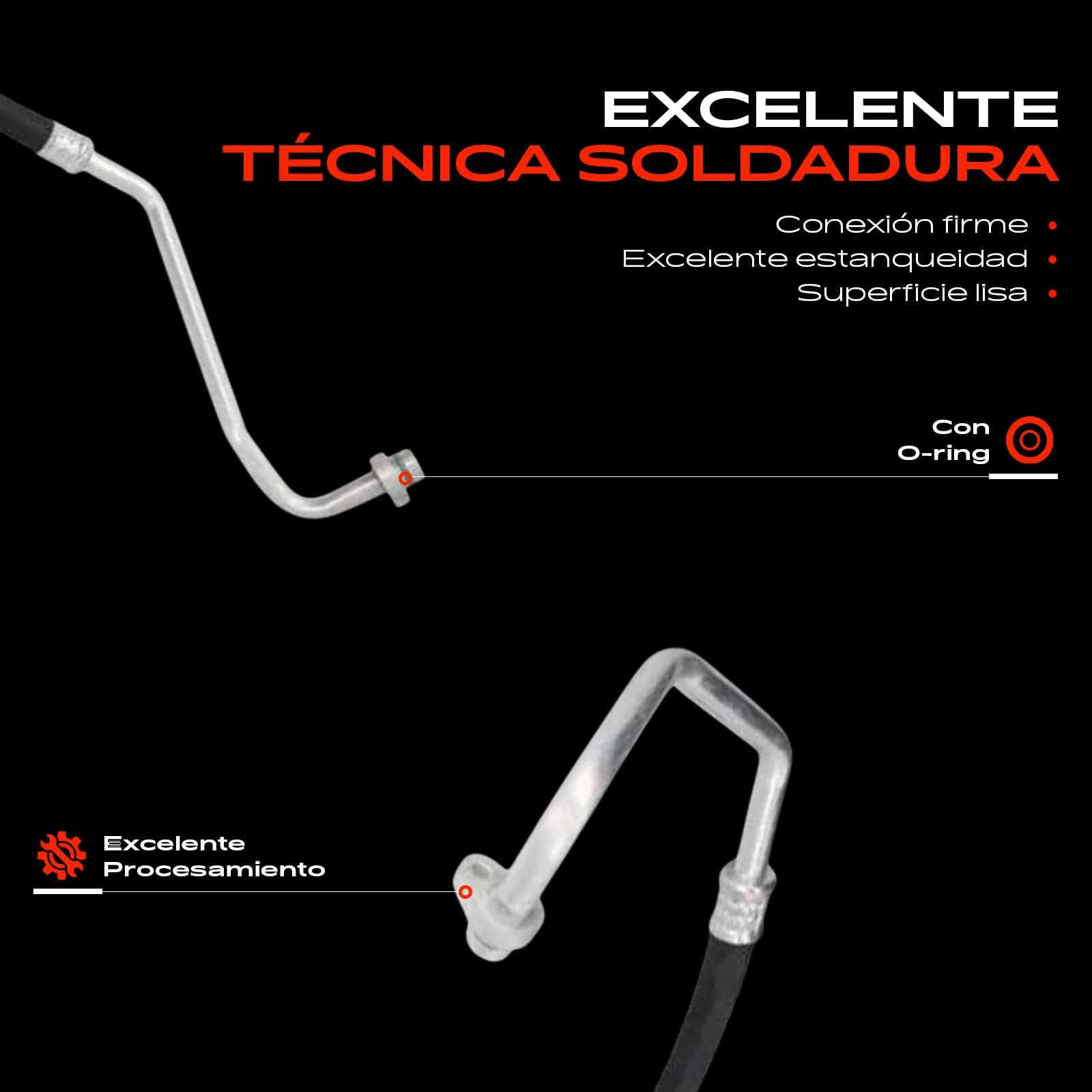 Frankberg Tubería de alta/baja presión aire acondicionado | desde el compresor del aire acondicionado hasta el condensador; 6460JJ; Compatible con: 407 Coupé 6C, C5 III Ruptura RW