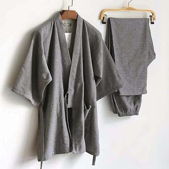 Fendawn Strive Classical Stylish Japanese Style Men Cotton Bathrobe Pajamas Kimono Casual Clothes