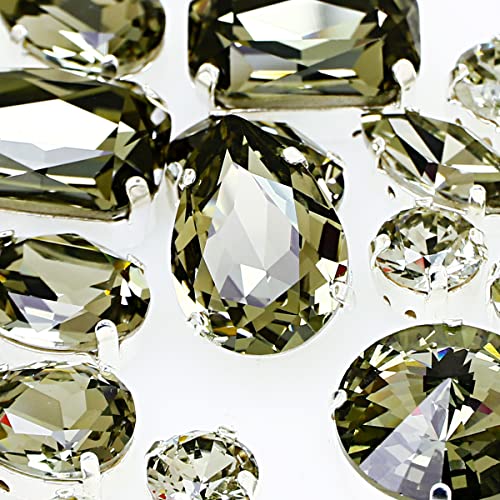 DONGZHOU Sew On Rhinestones 82 pcs mixed shapes