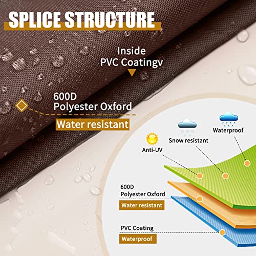 Simpelg Outdoor Chair Covers, Patio Furniture Covers Waterproof, 600D Heavy Duty Oxford Cloth Chair Covers For Outdoor Furniture, Lounge Deep Seat Cover/Lawn Outdoor Covers (2 Pack-Beige/Brown-Small) #TOP2