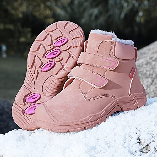 Fur Lined Kids Boots, Girls Winter Snow Boots Waterproof Outdoor Warm2