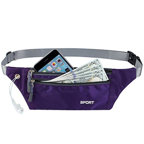 AirZyx Sacs Bananes Femme Homme de randonnée Sport Sacs Banane Homme Femme Running imperméable (Violet)