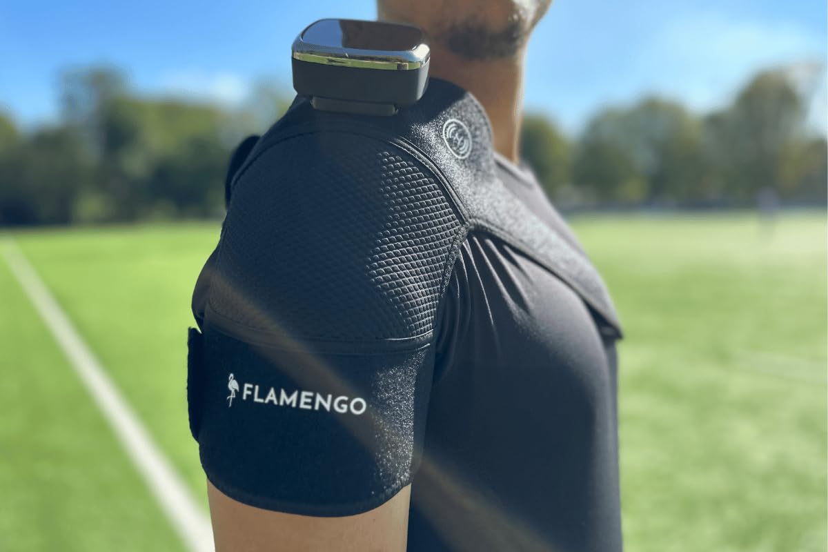 Flamengo® InfraPulse-Therapie - Infrarot-Massagegerät Knie, Schulter Ellenbogen - Brace - Kniebandage - Schulterstütze - Ellenbogenstütze -Patellabandage Knieband - Tennisarm - Schwarz