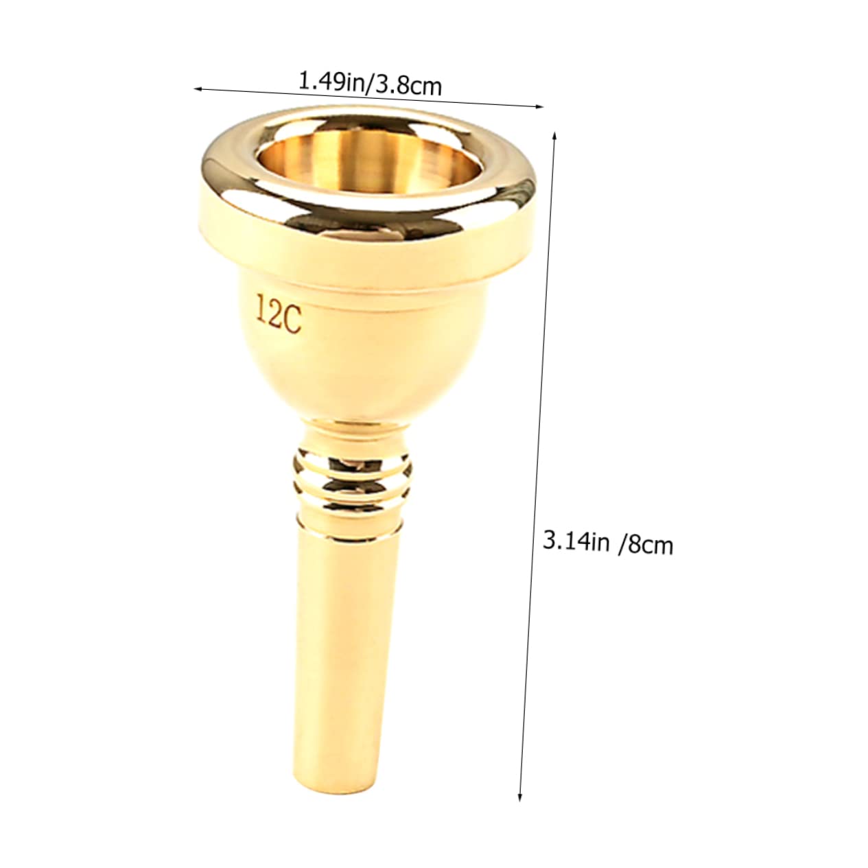Hemoton 12c Trumpet Mouthpiece Breath Gold Plated Golden Trumpet Mouthpiece for Professional Use