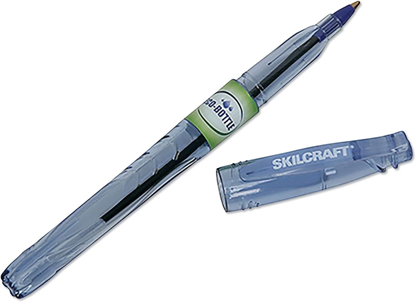 AbilityOne - 7520016827163 - SKILCRAFT® Eco-Bottle Stick Ballpoint Pen - Medium Point - Blue Ink - 12 units