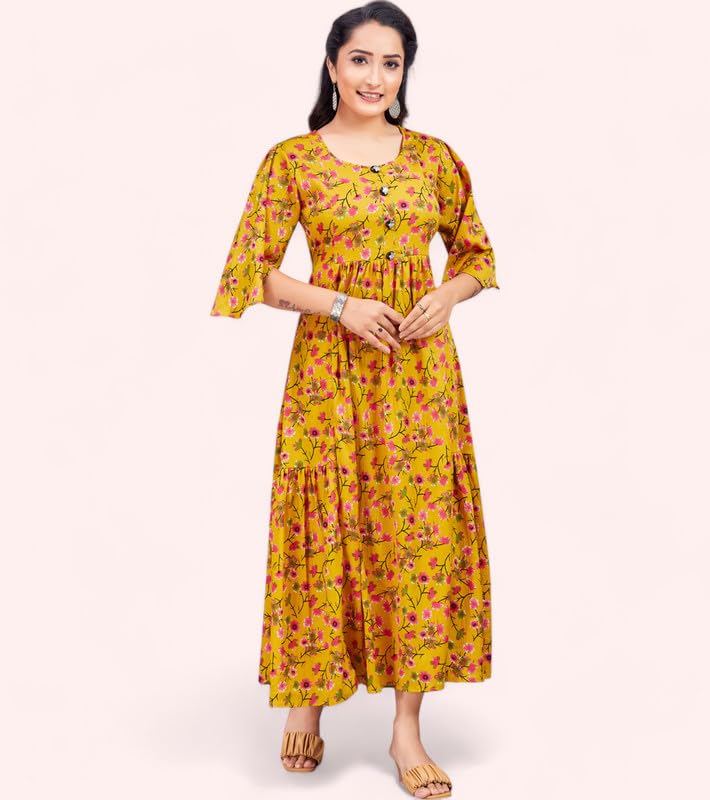 Image of Polyester Floral Regular Women Kurta