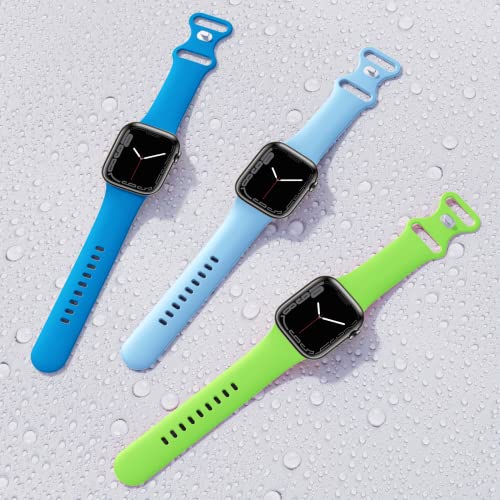 Image of (6 Pack) Sport Band Compatible with Apple Watch Bands 38mm 40mm 41mm 42mm 44mm 45mm 49mm, Soft Silicone Replacement iwatch Strap Bands Compatible for Apple Watch Ultra SE Series 8 7 6 5 4 3 2 1 Men