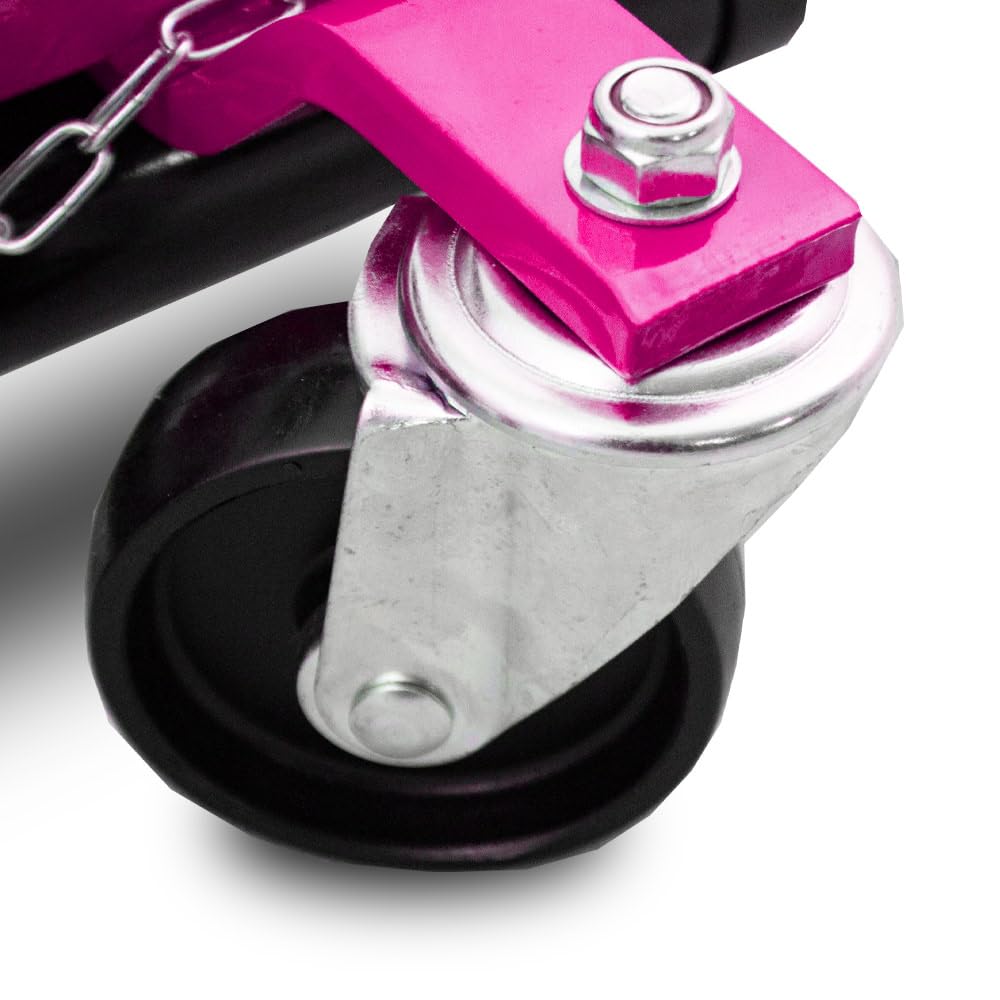 BITUXX 4 Stück PKW Rangierhilfe Rangierheber hydraulisch Wagenheber Auto Rangierroller Rangierheber belastbar bis 680 kg pro Rangierroller (Magenta)