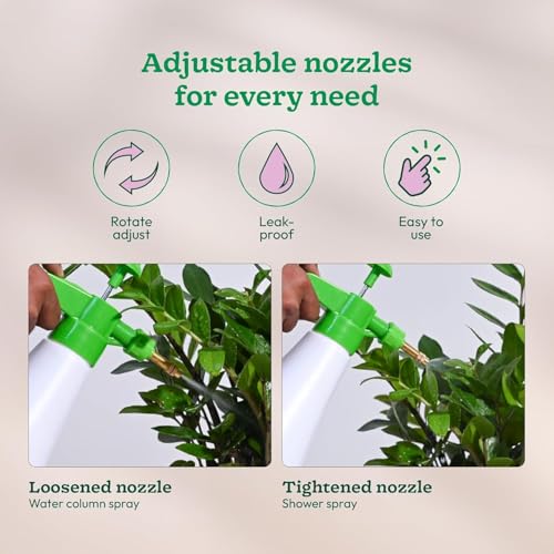 Image of SJ Organics 1L Pressure Spray Bottle for Plants - Efficient Water Spray Bottle with Adjustable Nozzle, Ideal Garden Sprayer for Indoor and Outdoor Plant Care