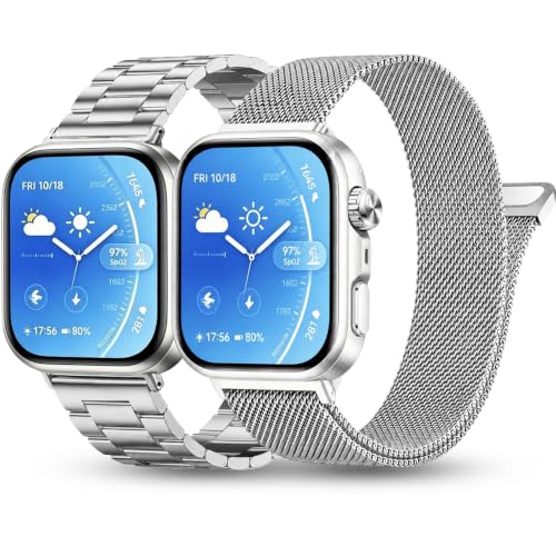 Image of Laband Strap Compatible with Huawei Watch Fit 5/5 Pro/Fit 4/4 Pro/Fit 3 Band, Magnetic Metal Mesh and Stainless Steel Folding Clasp Adjustable Sport Replacement Strap for Huawei Fit 5/4/3 Women Men