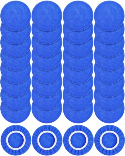 Image of Tallew 40 Pcs 9 to 10 Inches Buffer Pads Bulk Car Polisher Bonnets Orbital Buffer Bonnets Microfiber Polishing Pad Car Wax Cover for Cleaning and Polishing (Dark Blue)