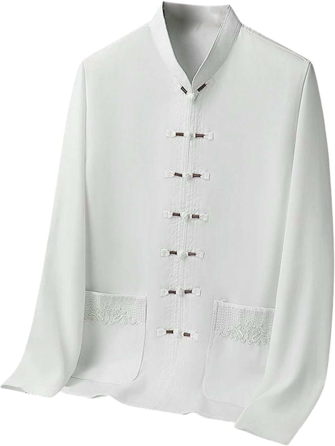 Men's Spring Summer Ice Silk Long Sleeve Couple Hanfu Thin Shirt
