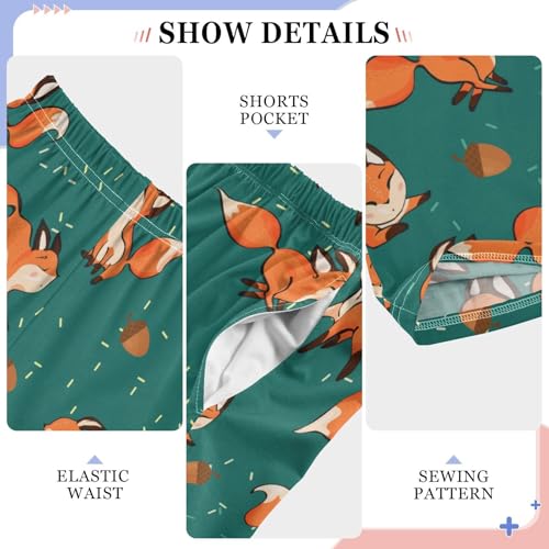 Fox Boys Long Pants Soft Trousers Elastic Waist Kids Lounge Bottoms with Pockets S-XL4