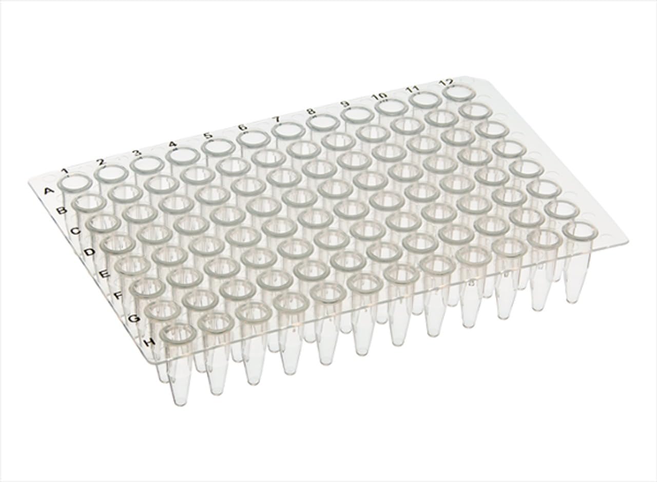 ProCycle™ Standard PCR Plates, Clear, Non-Skirted, 96 x 0.2ml Well, Black Printed Alphanumerics, A12 Cut Corner, 10/Pk