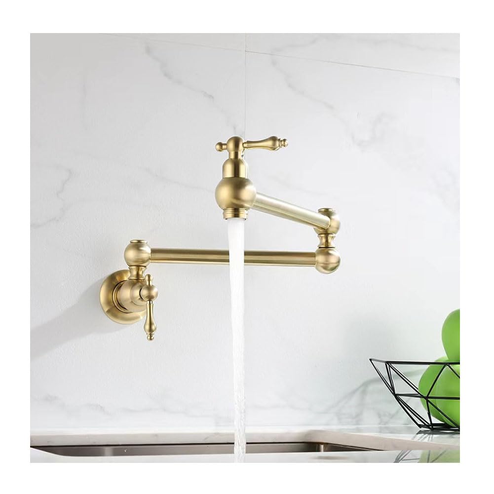 Robinet cuisine mural pliable en laiton durable pour petit évier compact