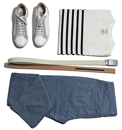 SlideBelts Men's Classic Belt with Premium Buckle (White Leather with Black Buckle, One Size)3