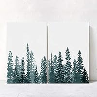 2 Panel Canvas Wall Art Pine Tree Canvas Prints Home Artwork Decoration for Living Room,Bedroom - 16