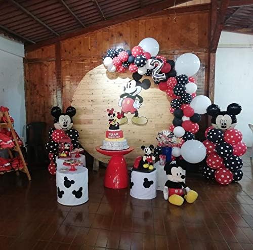 Miniatura 6 de 100 globos de látex de 12 pulgadas, globos de lunares rojos y negros, decoraciones para fiestas de cumpleaños, bodas, suministros de baby shower