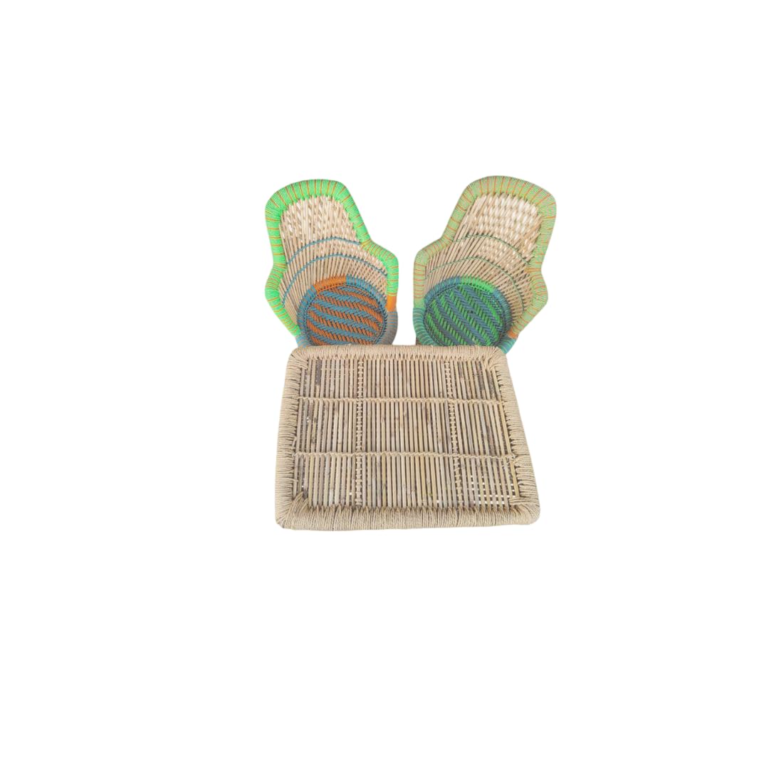 Wicker Cane Balcony Tea Set with Chairs and Table, Waterproof Outdoor and Indoor Furniture for Home and Garden-image-39