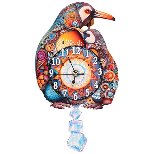 Jollitot 3D Puzzles for Adults, Penguin Wall Clock 3D Wooden Puzzles Clock Kits for DIY Birthday Gift for Women Men Home Decor Holiday Christmas