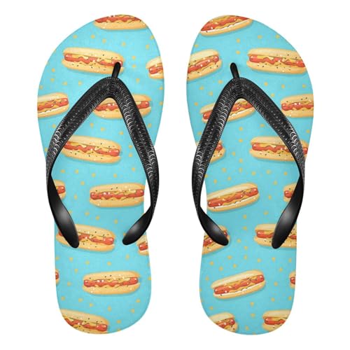 Hotdogs Women's Flip Flop Sandal, Casual Summer Sandals, Mens Flip Flops for Beach Outdoor XS