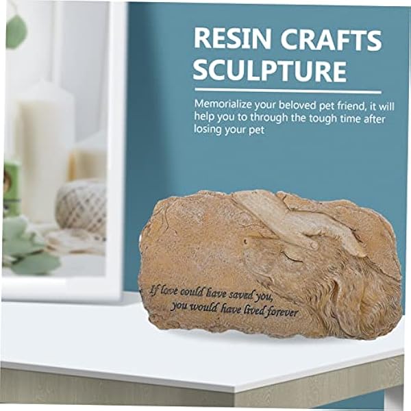 POPETPOP 1 PC Huisdier Gedenkteken Grafsteen Gedenkteken Fotolijst Collage Fotolijsten Gazon Standbeelden Hart Hond Grafsteen Gedenkteken Gegraveerd Huisdier Verlies Graf Hars Tuin