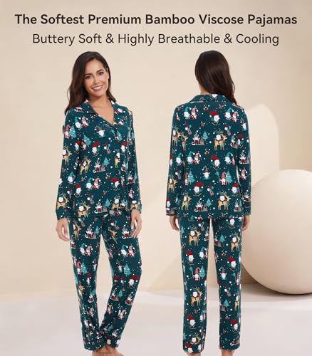Image of WiWi Viscose from Bamboo Women's Pajamas Set Super Soft Button Down Top and Pants Sleepwear Cooling Pjs S-3X