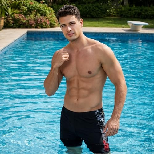 Image of LIMEE Men's Swimming Shorts | Quick Dry Stretch Swim Trunks with Drawstring | Lightweight Breathable Beach Wear, Pool, Gym & Running Shorts