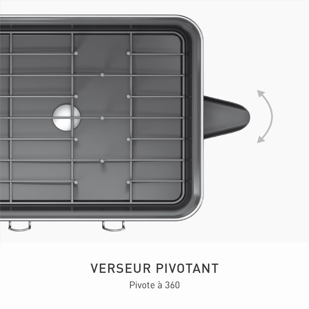 simplehuman KT1181 égouttoir à cadre en acier, égouttoir à vaisselle de cuisine, gris, acier inoxydable brossé