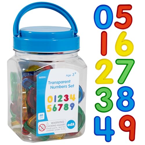 edxeducation Transparent Numbers Set - Mini Jar Set of 40