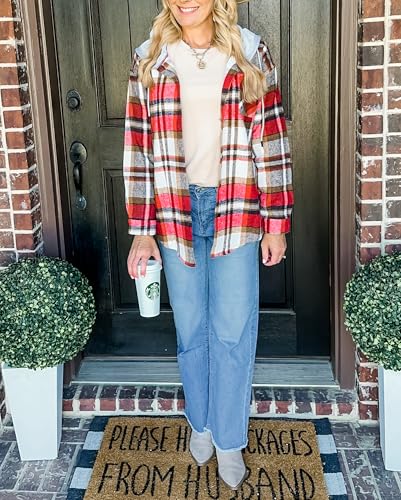 Vetinee Baggy Jeans Damen Straight Leg High Waist Ausgefranster Saum Stretch Jeans – Bild 4