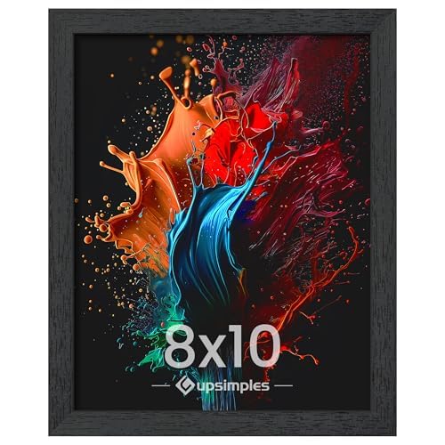 upsimples Picture Frames 8x10 inch, Wall Gallery Photo Frames with Engineered Wood, Black 1 Pack