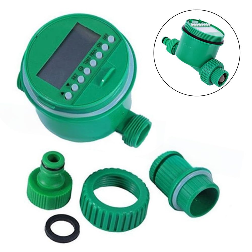 Temporizador de riego para sistema de control de riego de jardín - Temporizador de manguera programable con retardo de lluvia y anulación manual, construcción ABS, 1 minuto a 9