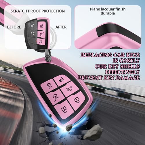 Image of For Chevy /GMC Key Fob Cover Accessories, Matte TPU Material, With a Cute Leather Keychain, for Silverado Sierra Tahoe Suburban Equinox Traverse Yukon Denali Terrain Acadia