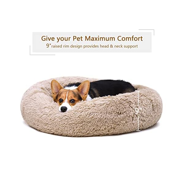 36”/30”/23” Faux Fur Round Dog Bed Machine Washable Anti Anxiety Cuddler Donut Dog Bed Fluffy Self Warming Cat Bed Ultra Soft Pet Bed for Large Medium Small Dogs Cats 36”/30”/23” Faux Fur Round Dog Bed Machine Washable Anti Anxiety Cuddler Donut Dog Bed Fluffy Self Warming Cat Bed Ultra Soft Pet Bed for Large Medium Small Dogs Cats