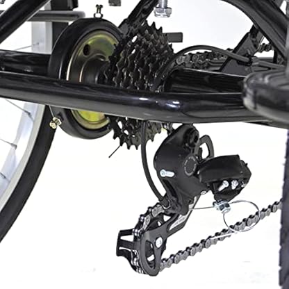 20 Zoll Dreirad für Senioren Erwachsene, Schwarz 3 Rad Fahrrad Tricycle aus Kohlenstoffstahl, 90 Band Bremse Dreirad mit 20KG Tragfähigkeit Korb 120 Kg Tragfähigkeit – Bild 5