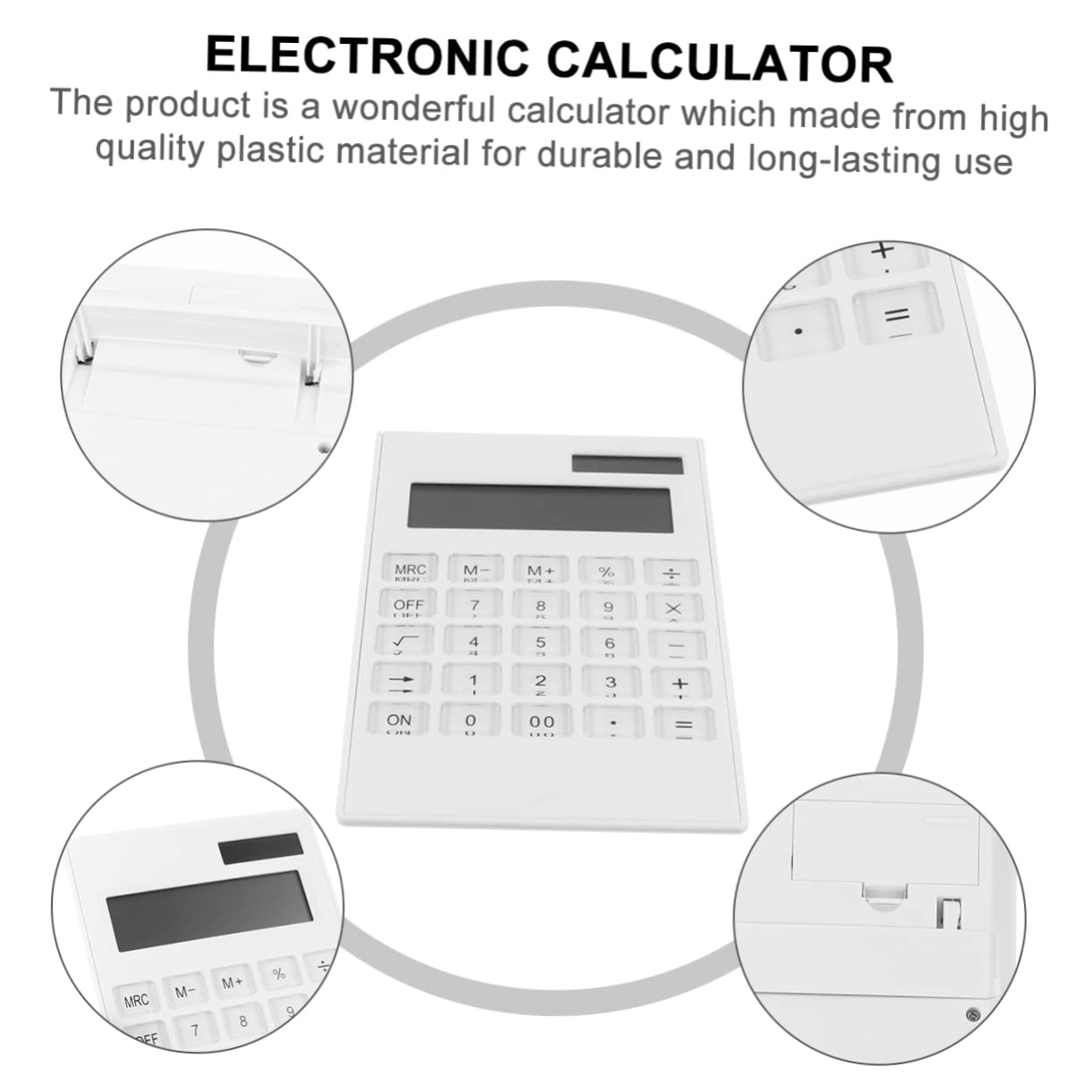 Calcolatrice Solare Ultra Sottile | Mini Calcolatrice Portatile In ABS Con Design A Forma Di Biglietto, Perfetta Per Ufficio E Scuola - Foto 4