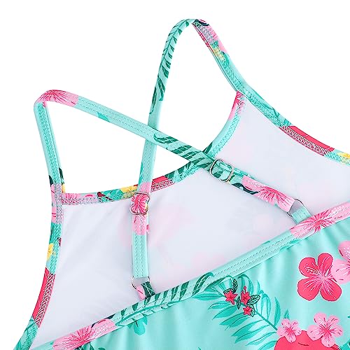 Image of Girls Swimsuit One Piece Bathing Suit with Adjustable Straps Cute Little Kids Swimming Suits Beach Swimwear 4T-12
